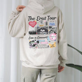 a man in a white hoodie with the words the grass tour on it