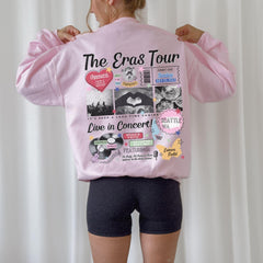 a woman wearing a pink jacket with pictures on it