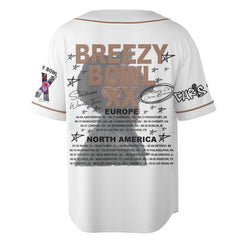 Malachitee "Breezy Bowl Tour XX 2025" Chris Brown Baseball Jerseys, Music Y2k Shirt