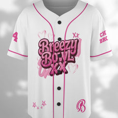Malachitee "Pink Breezy Bowl XX Tour 2025" Chris Brown Custom Baseball Jerseys