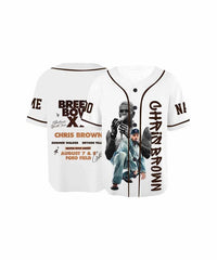 Malachitee "Breezy Bowl" Chris Brown White Custom Name Baseball Jerseys