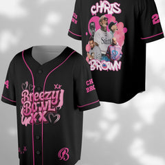 Malachitee "Pink Breezy Bowl XX Tour 2025" Chris Brown Custom Baseball Jerseys
