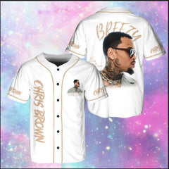 Malachitee "Chris Brown XX Tour 2025" White Chris Brown Baseball Jerseys
