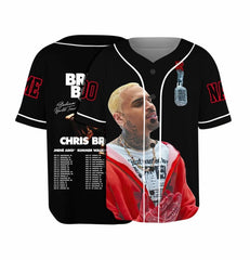Malachitee "Breezy Bowl Red Black" Chris Brown Custom Name Tour Jerseys