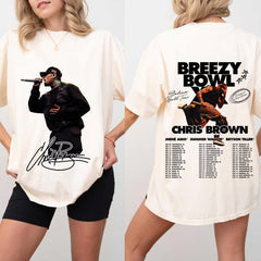 Malachitee "Breezy Bowl Chris Brown Concert 2025" Chris Brown Album 2 sides Shirt