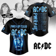 Malachitee "P.WR Up Tour 2025" AC DC - Custom Personalized Baseball Jerseys