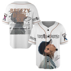 Malachitee "Breezy Bowl Tour XX 2025" Chris Brown Baseball Jerseys, Music Y2k Shirt