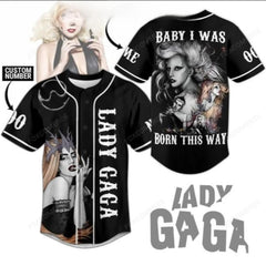 Malachitee "Portrait Baby" Lady Gaga Custom Personalized Baseball Jerseys