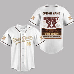 Malachitee "Breezy Bowl XX 2025 Brown word" Custom Name Chris Brown Jerseys