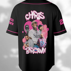 Malachitee "Pink Breezy Bowl XX Tour 2025" Chris Brown Custom Baseball Jerseys
