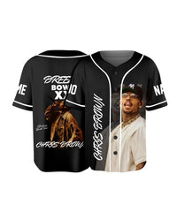 Malachitee "Breezy Bowl" Chris Brown Black Custom Name Baseball Jerseys