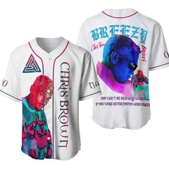 Malachitee "Breezy Bowl" Chris Brown Portrait Custom Name Baseball Jerseys