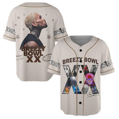 Malachitee "Breezy Bowl XX" Chris Brown Baseball Jerseys, Music Y2k Shirt