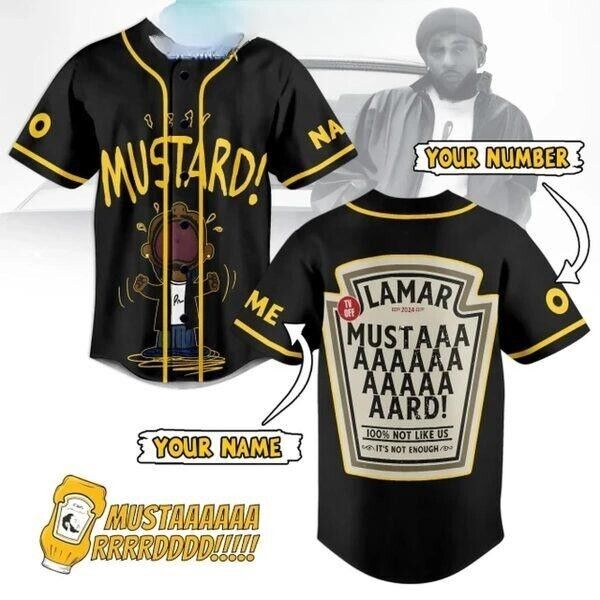 Malachitee "Mustard Not Like Us Not Enough" Kendrick Lamar Custom Baseball Jerseys