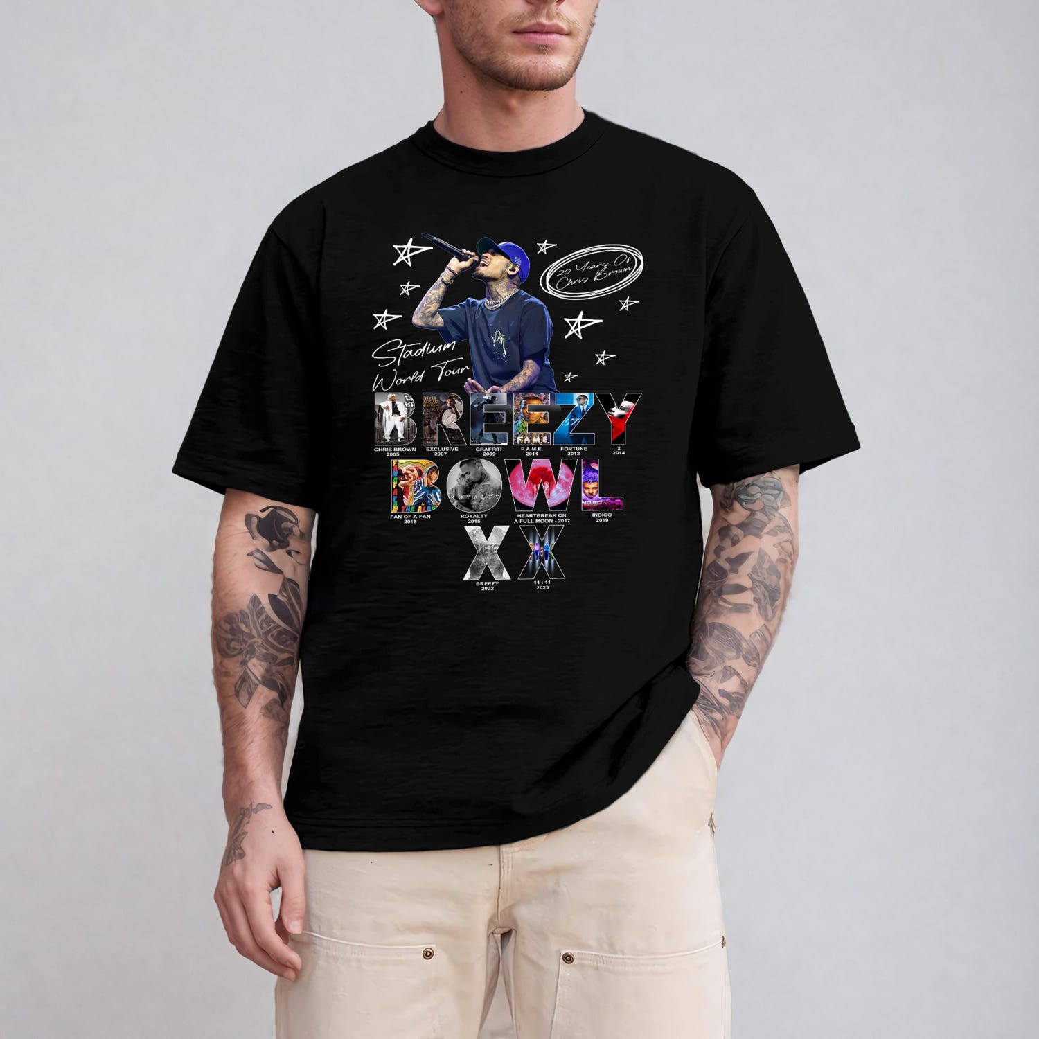 Malachitee "Breezy Bowl XX Tour" Chris Brown2 Sided Tee