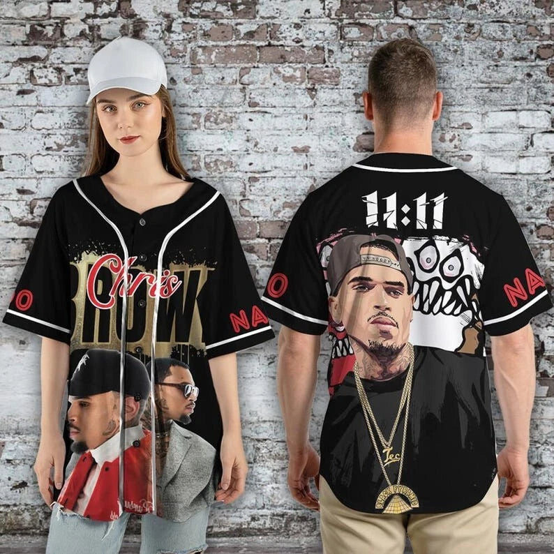 Malachitee "Breezy Bowl Xx Tour 2025" Chris Brown Custom Name Baseball Button Jerseys