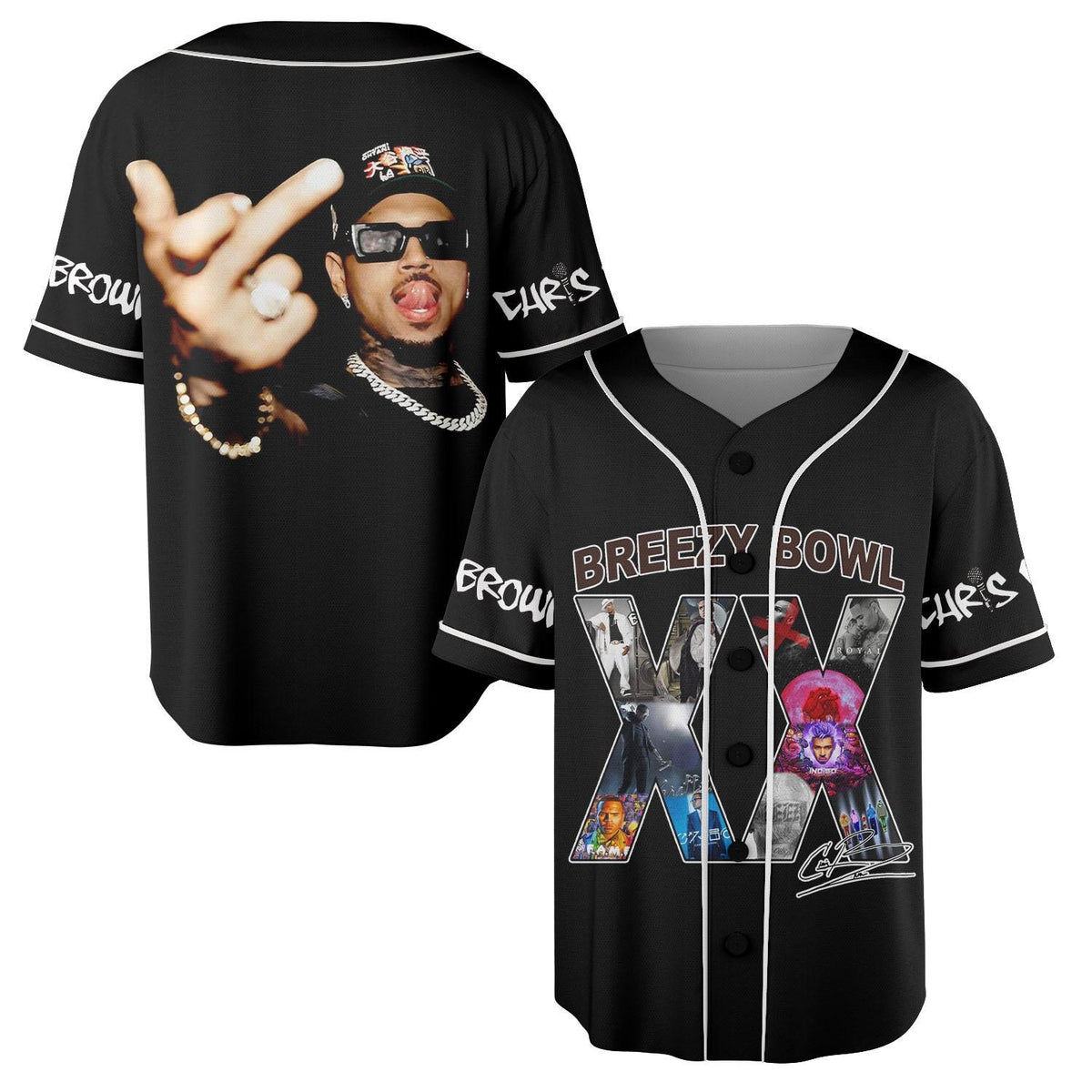 Malachitee - Chris Brown - Breezy Bowl Baseball Jersey, Breezy Bowl Tour XX 2025 Shirt, Music Y2k Shirt V2