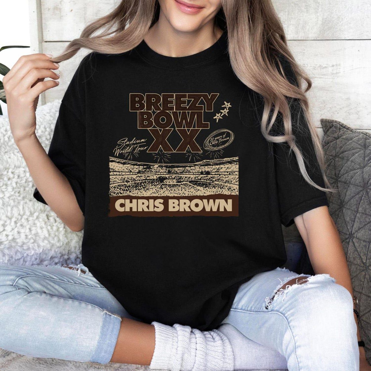 Malachitee "Breezy Bowl" Chris Brown 2 sided T-Shirt, Summer Tour Tee