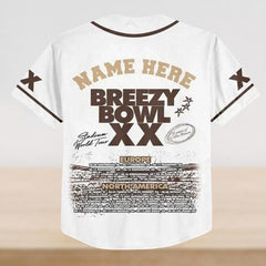 Malachitee "Chris Brown XX Tour 2025" Chris Brown Custom Baseball Jerseys