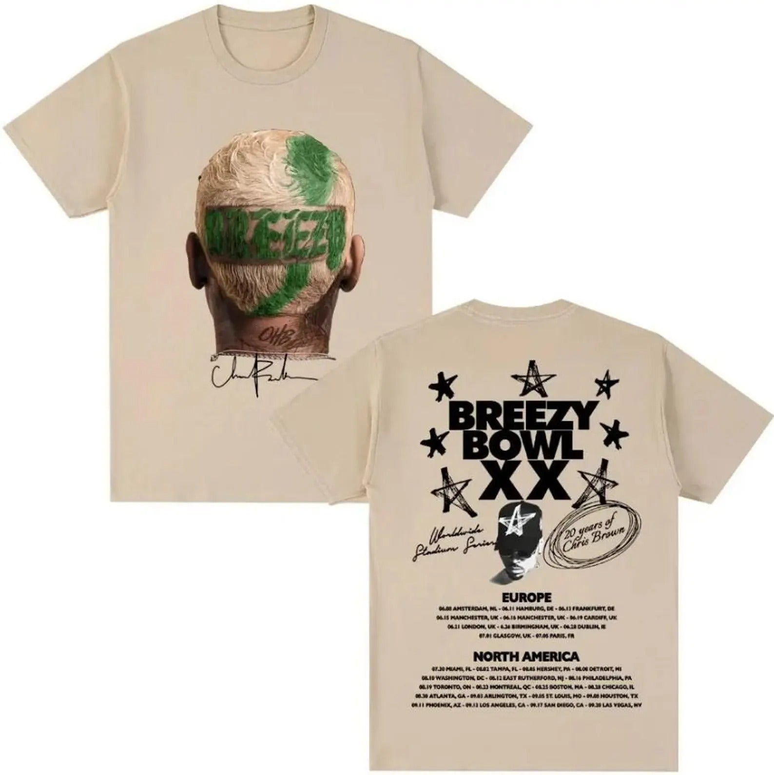 Malachitee "11:11 Deluxe Tracklist" Chris Brown Music Tour Shirt